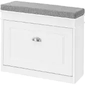 SoBuy FSR82-K-W Schoenbank Schoenenkast Met Gecapitonneerde Zitting En Bekleding Schoenbank