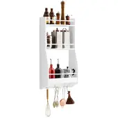 SoBuy Keuken Wandkast - Wit - 38 x 17 x 75 cm