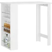 SoBuy Table Haute Bar avec Rangement - Blanc