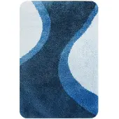 Metz Badmat 60x90cm blauw blauw Microfiber Badkamermat