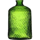Natural Living Bloemenvaas Scubs Bottle - groen geschubt transparant - glas - 18 x 31 cm - Fles vazen