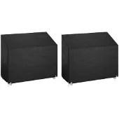 vidaXL Tuinbankhoezen 2 st 8 oogjes 160x70x70/88 cm polyetheen