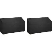 vidaXL Tuinbankhoezen 2 st 12 oogjes 210x70x70/88 cm polyetheen