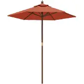 vidaXL Parasol met houten paal 196x231 cm terracottakleurig