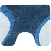 Dutch House Metz Toiletmat 60x50cm blauw blauw Microfiber Badkamermat