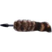 Auxfun Fluffy Butt Plug Vossen staart Zwarte glazen plug