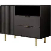 Meubella Dressoir Nicola - Mat zwart - 107 cm