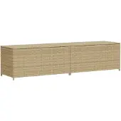 DKD Home Decor Tuinbox met wielen 469 L poly rattan gemengd beige
