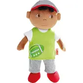 Haba Snug Up Soft Doll Mason - 11,5" zachte jongenspop met zwart haar (machinewasbaar)