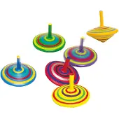 Small Foot - Houten Tol met Strepen, 6st.