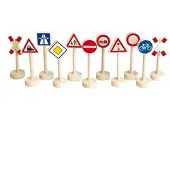 Simply For Kids houten verkeersborden 12 stuks
