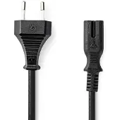 Nedis Euro Voedingskabel | Recht Euro Male - IEC-320-C7 | 2,00 m | Zwart Nedis