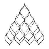 Ptmd collection PTMD Waver ijzer pyramide wijnrek maat in cm: 38 x 15 x 43