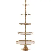 J-Line Plateau 5 Niveaus Rond Aluminium Goud