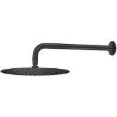 Qisani Hoofddouche flow met wanddouchearm ø 25 cm geborsteld mat zwart