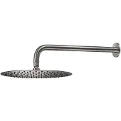 Qisani Hoofddouche flow met wanddouchearm ø 25 cm geborsteld rvs