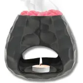 Scentchips Bol Gebeiteld - Waxbrander - Geurbrander - Oliebrander - Wax Melts Brander - Aromabrander - Ook Geschikt Voor Essentiële Oliën - Geurolie - Waxmelts - Zwart