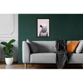 PosterMonkey Fotolijst incl. Poster - Papegaai - Grijs - Dieren - Natuur - 20x30 cm - Posterlijst