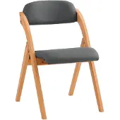 SoBuy Houten Klapstoel met Gestoffeerde Zitting - 47x57x79 cm - Beukenhout