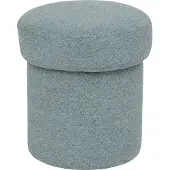Atmosphera Poef Kita Ø37xH40cm - Nylon/Viscose - Celadongroen
