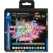Adlibris - Artist Series - pigment brush pen set 12 kleuren pastel colours