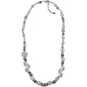 Behave - Lange Ketting met witte keramiek en transparante kralen