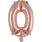 Amscan Folieballon Cijfer '0' 35 Cm Roségoud