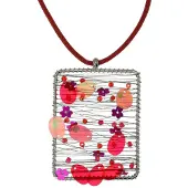 Behave - Ketting rood met lovertjes - 40 cm