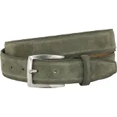 Lindenmann suede leren heren riem - olijfgroen