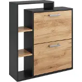 Vicco Orlando Schoenklaprek – 24.5 x 90 cm 2 compartimenten Eik goud/antraciet