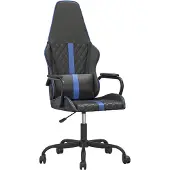 vidaXL Gamestoel kunstleer zwart en blauw