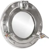 vidaXL - Wandspiegel - patrijspoort - Ø23 - cm aluminium - en - glas