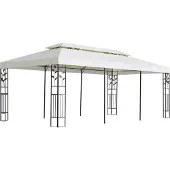 vidaXL Prieel met dubbel dak 6x3 m wit