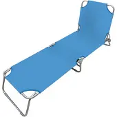 Marbueno Summer Blauwe Plooiende Ligstoel | Ligstoel Tuin Buiten 187 x 24 x 55 cm | Plooiende Ligstoelen Buiten -
