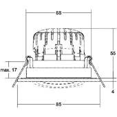 Brumberg Downlight BB23, dimbaar, wit / opaal, Badkamer, Aluminium, downlight