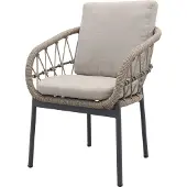 Van der Garde Tuinmeubelen Julia naturel rope dining tuinstoel - Antraciet