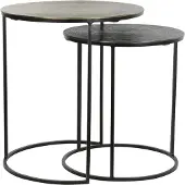 Light & Living bijzettafel primo Ø49x52cm - set van 2