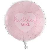 Ginger Ray - Pamper party roze folieballon birthday girl - 45 cm