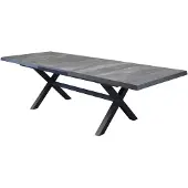 AVH-Collectie San Diego uitschuifbare dining tuintafel 204-264x100xH74 cm met kruispoot antraciet