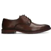 Manfield Bruine leren veterschoenen | Maat 43