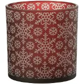 J-Line windlicht Sneeuw - glas - rood - large