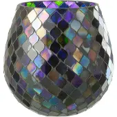 J-Line windlicht Mozaiek - glas - paars - large