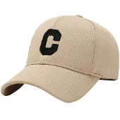 LGT JWLS Baseball Cap Geborduurde "C" - Beige & Zwart