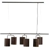 Light & Living hanglamp 6l 160x50x25 cm edisa velvet donker +mat zwart