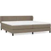 vidaXL Boxspringbed met matras, taupekleurig, 200x200 cm, gestoffeerd
