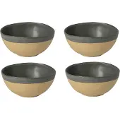 Costa Nova aardewerk kom 16 cm Arenito houtskool grijs set van 4