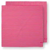 Pip studio Theedoek Stripes Pink 65 x 65 cm (Set van 2)