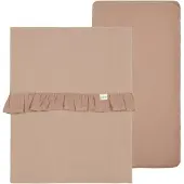 Koeka Laken Wieg en Hoeslaken Set Ruffle Faro Caffe