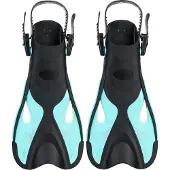 Atlantis Dolphin - Flippers - Zwemvliezen - Verstelbare Hielstrap - Voor Zwemmen & Snorkelen - Volwassenen - Zwart/Turquoise - 41-45