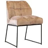 Bronx Velvet eetkamerstoel Janna taupe